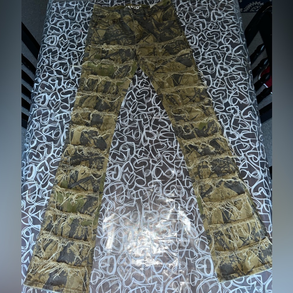 Mens stacked jeans